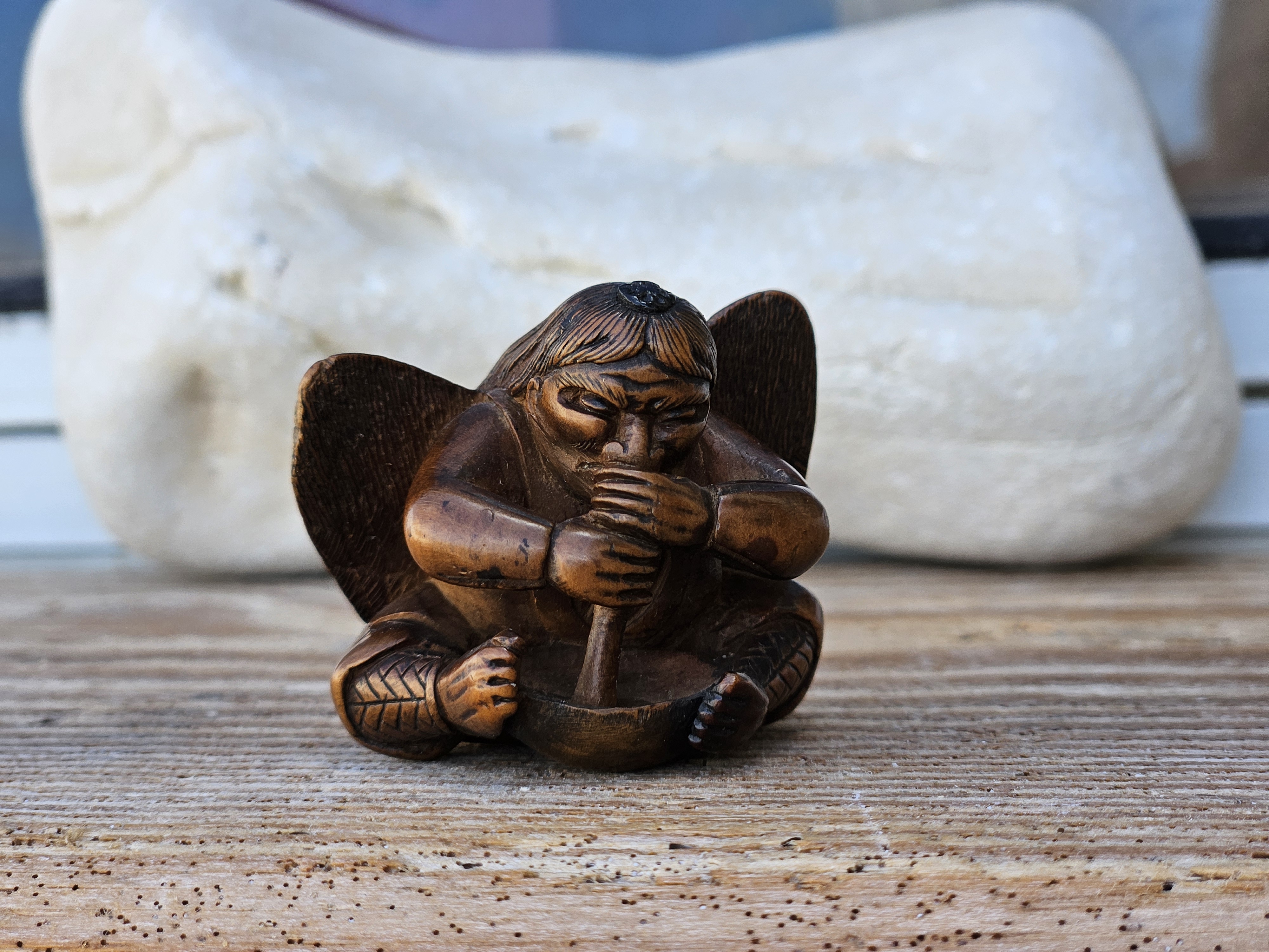 Tengu Grinding Medicine – Netsuke by Masanobu, Ise-Yamada, Edo Period (19th Century) - Image 3