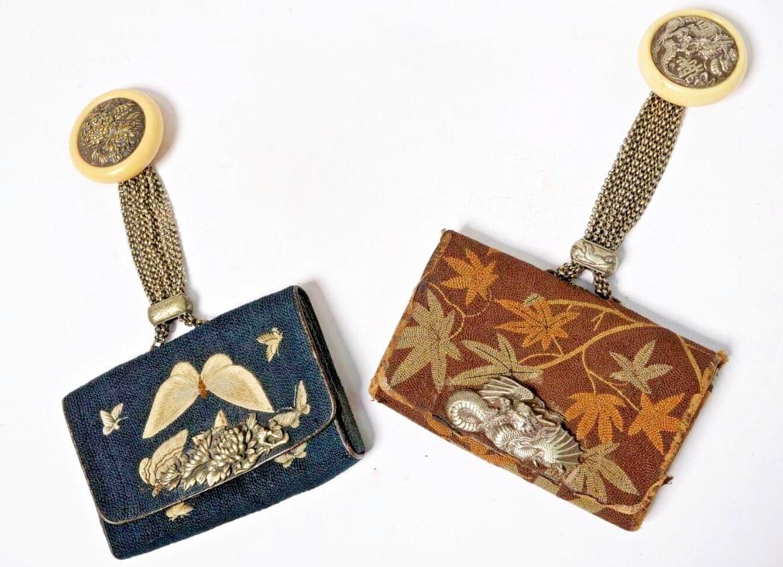 Pair of Kiseru-ire with Kagamibuta Netsuke  Japan, circa 1820 (late Edo period)